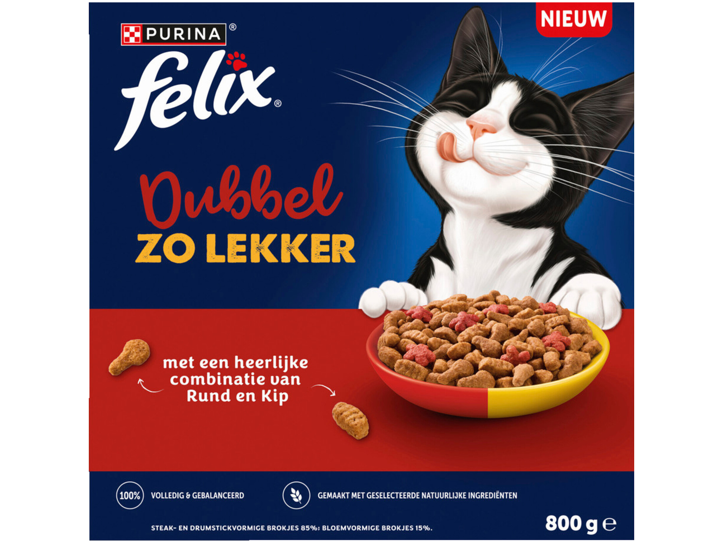 Kattenbrokken rund kip en rode biet
