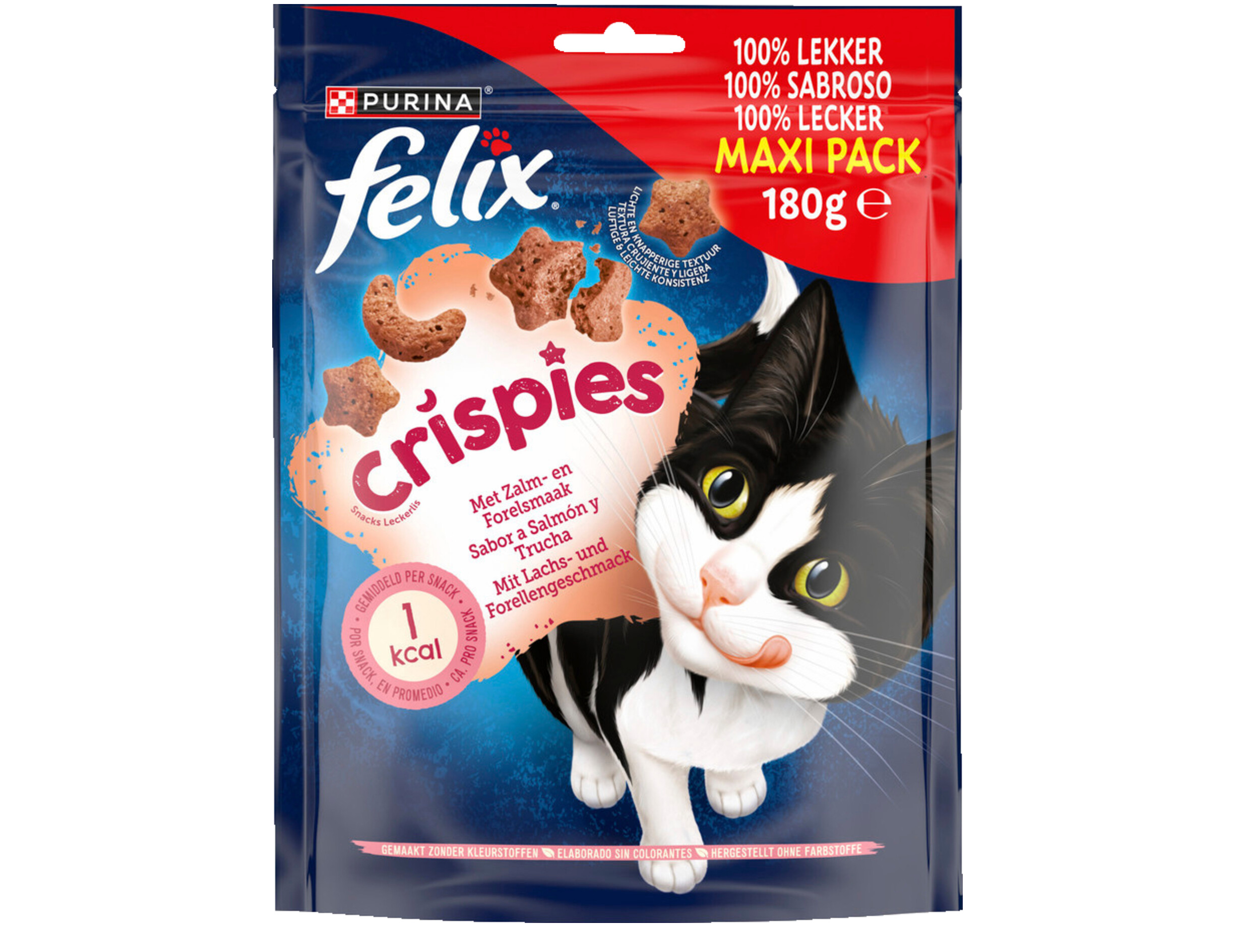 Crispies met zalm- en forelsmaak