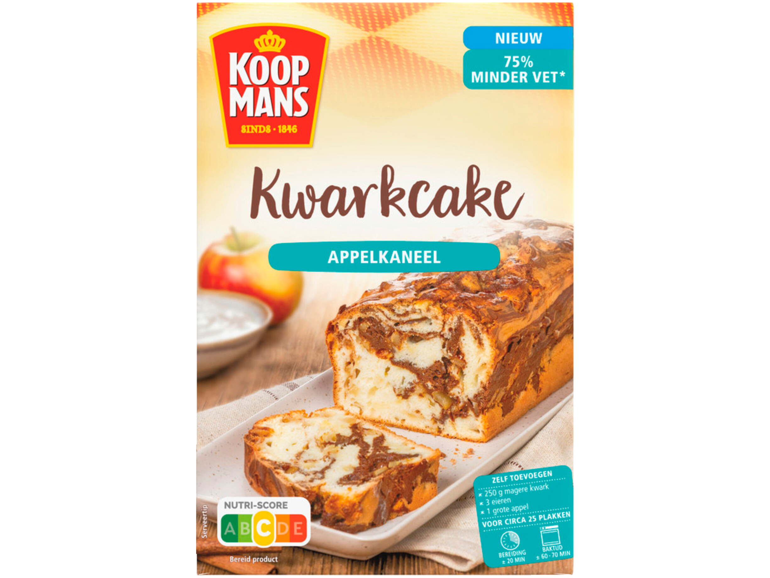 Kwarkcake appel kaneel