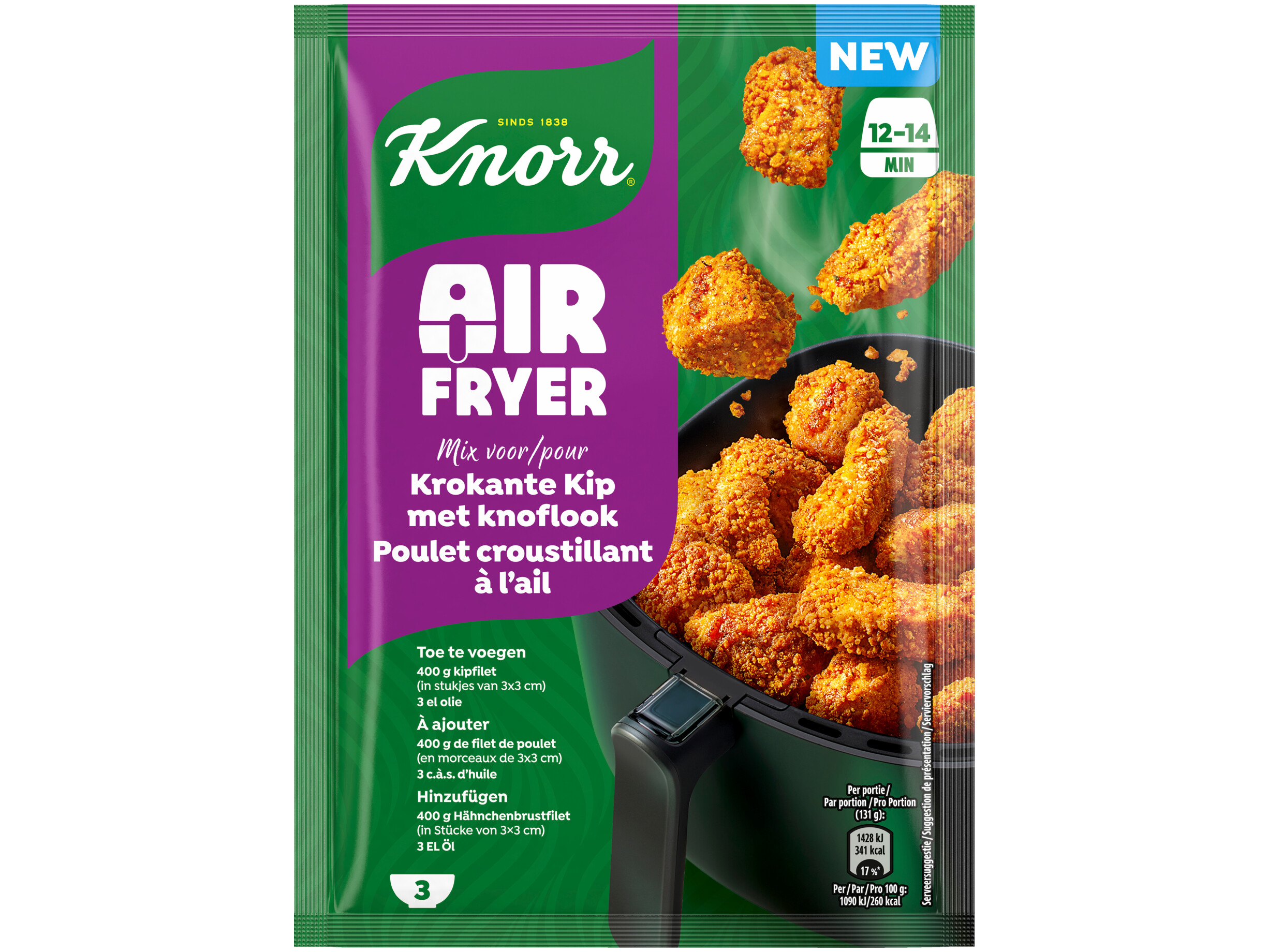 Air fryer mix voor krokante kip knoflook