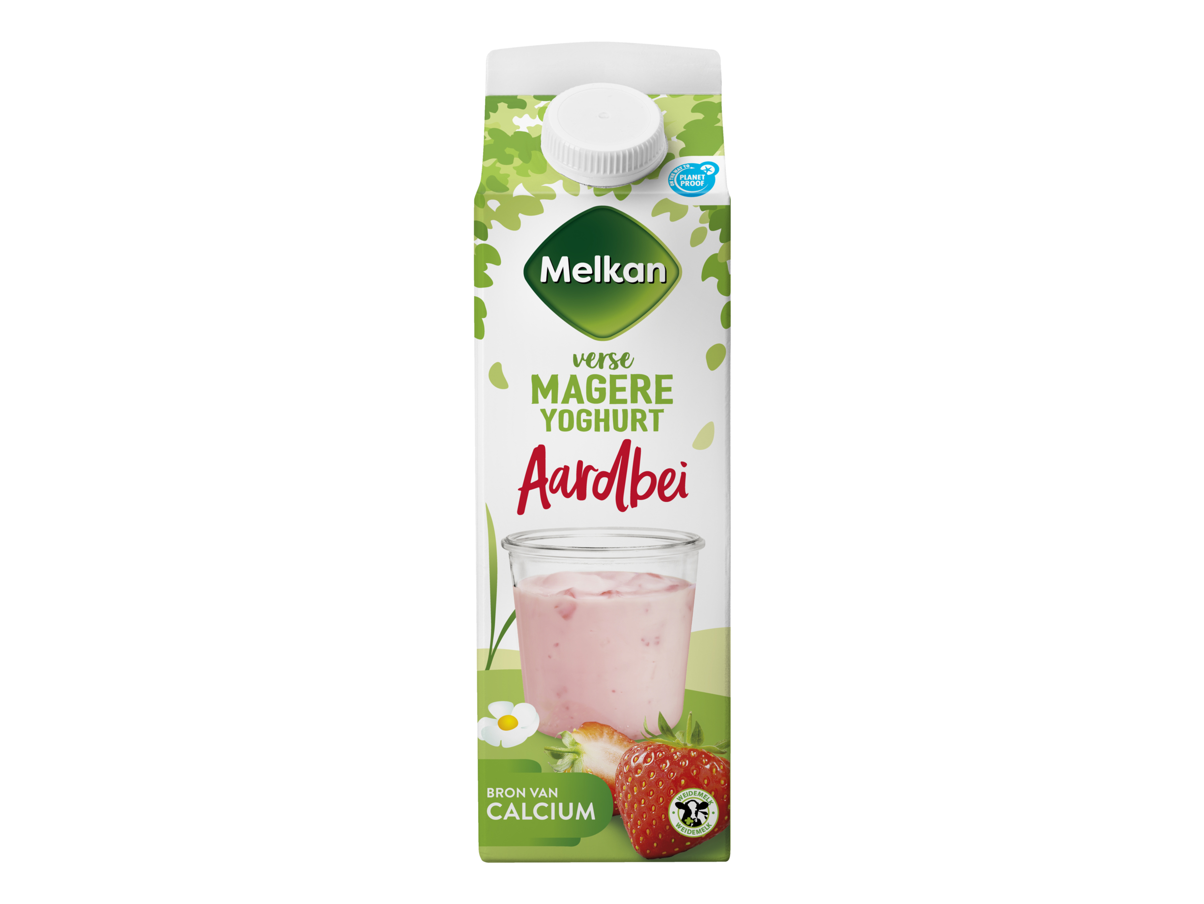 Magere yoghurt aardbei