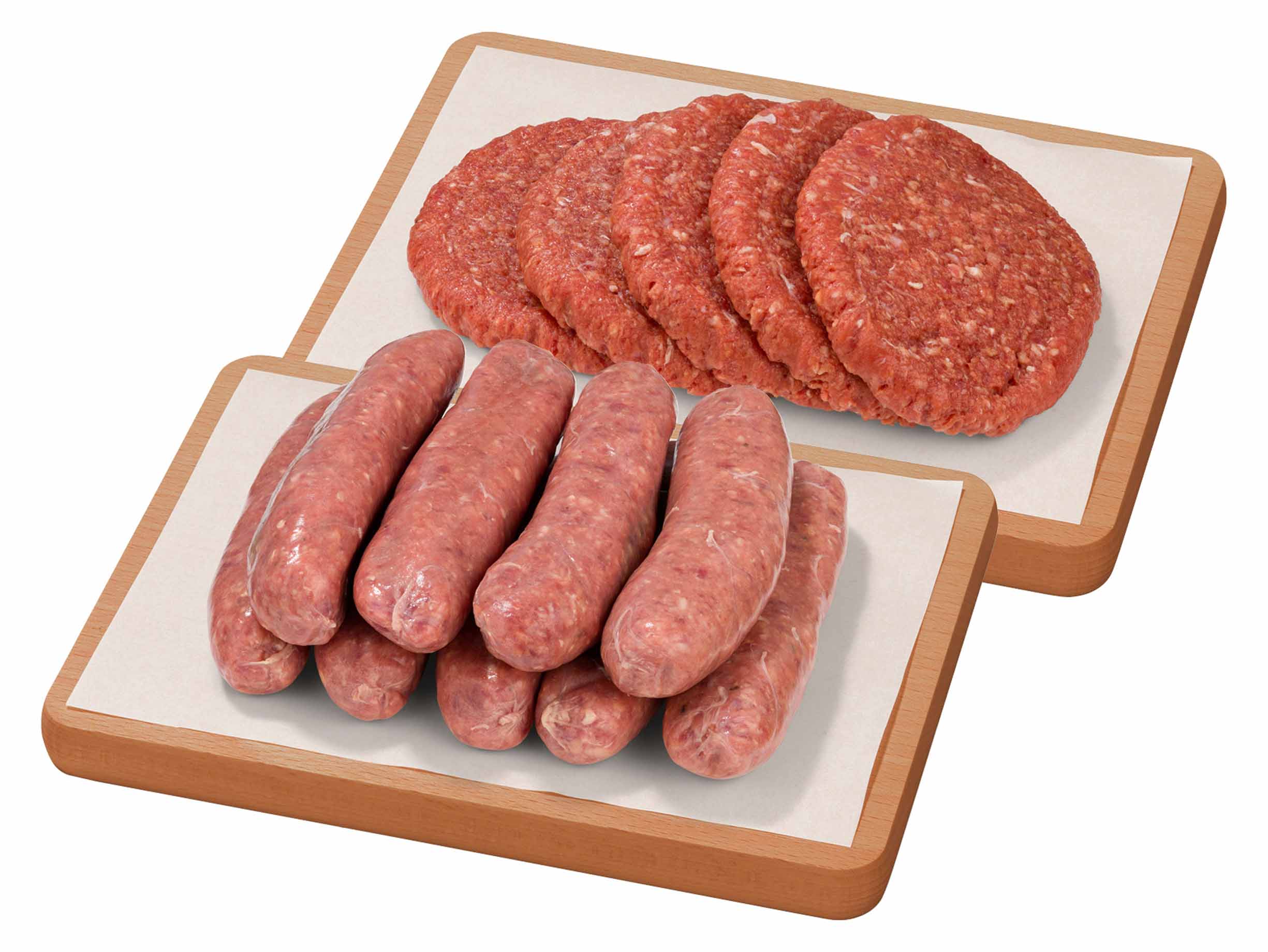 Korting hamburgers a la minute of runderbraadworst