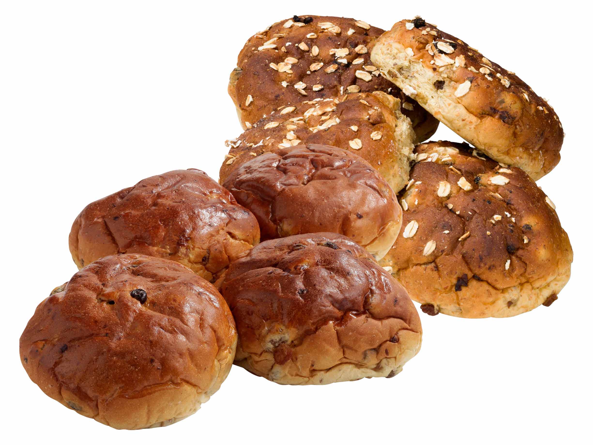 Korting reuze muesli of krentenbollen