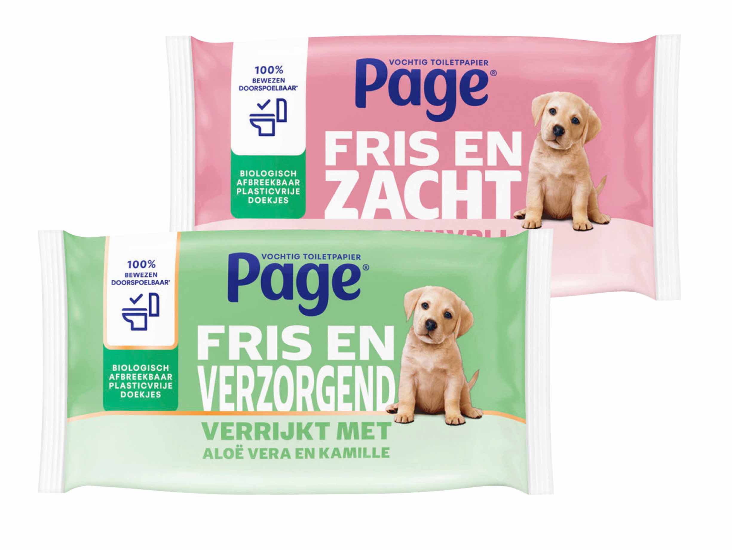 Page vochtig toiletpapier